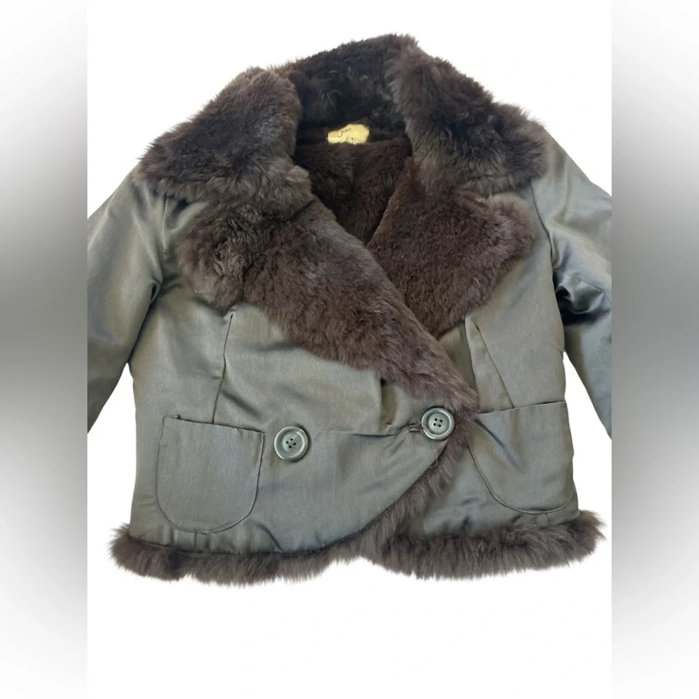 Revolve June Rabbit Fur Reversible Cropped Jacket in Brown - Picture 8 of 13